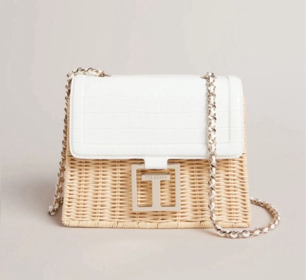 Ted Baker Jaylisi Croc Basket Handbag Soulder Bag Wicker
